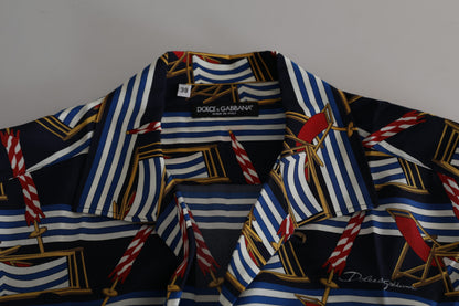 Camisa de manga corta Dolce & Gabbana Multicolor Beach Chair