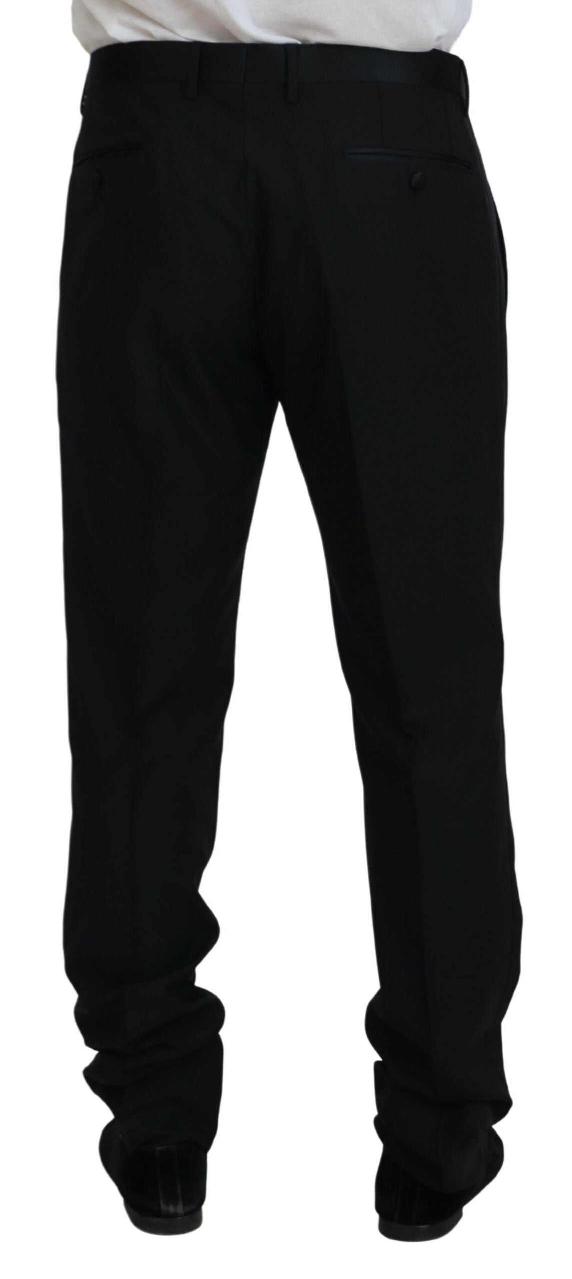 Vestido negro Dolce & Gabbana Pantalón de lana y seda