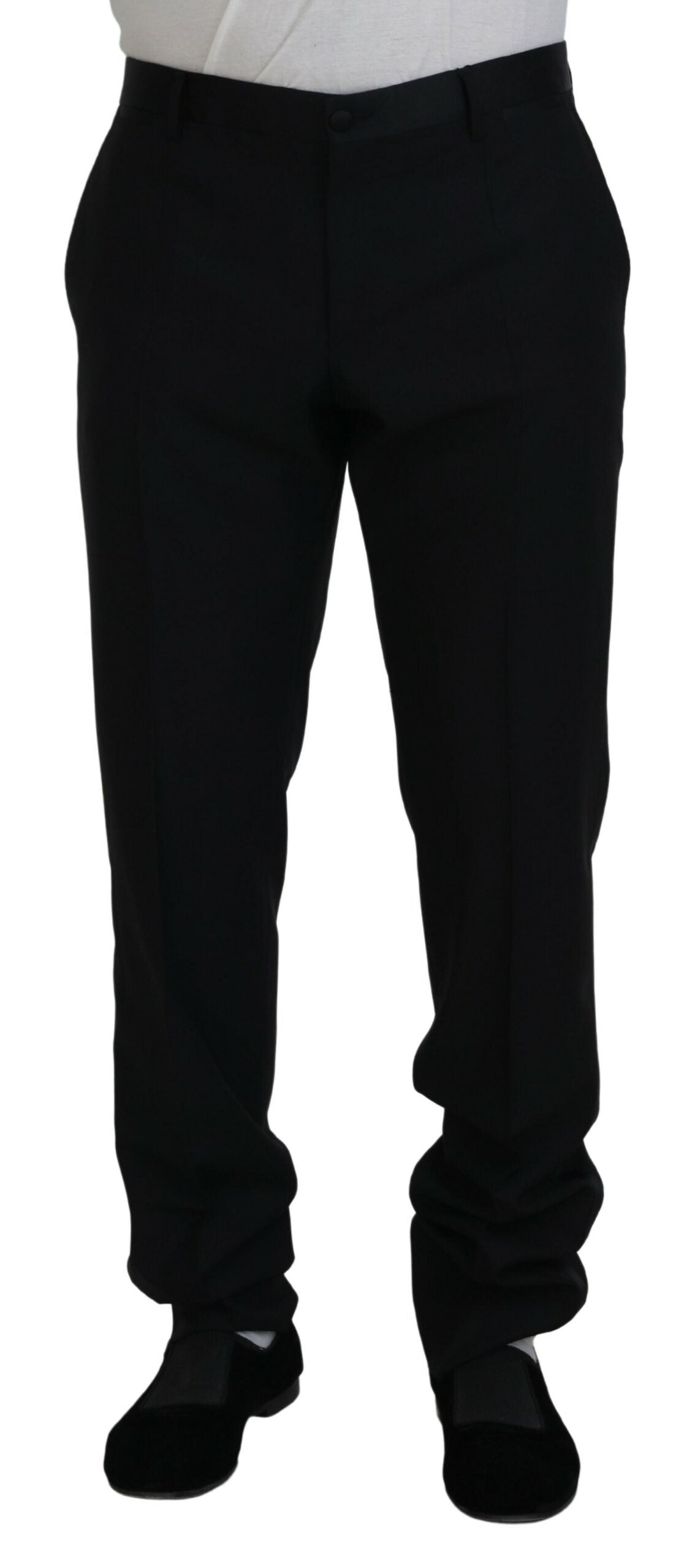 Vestido negro Dolce & Gabbana Pantalón de lana y seda