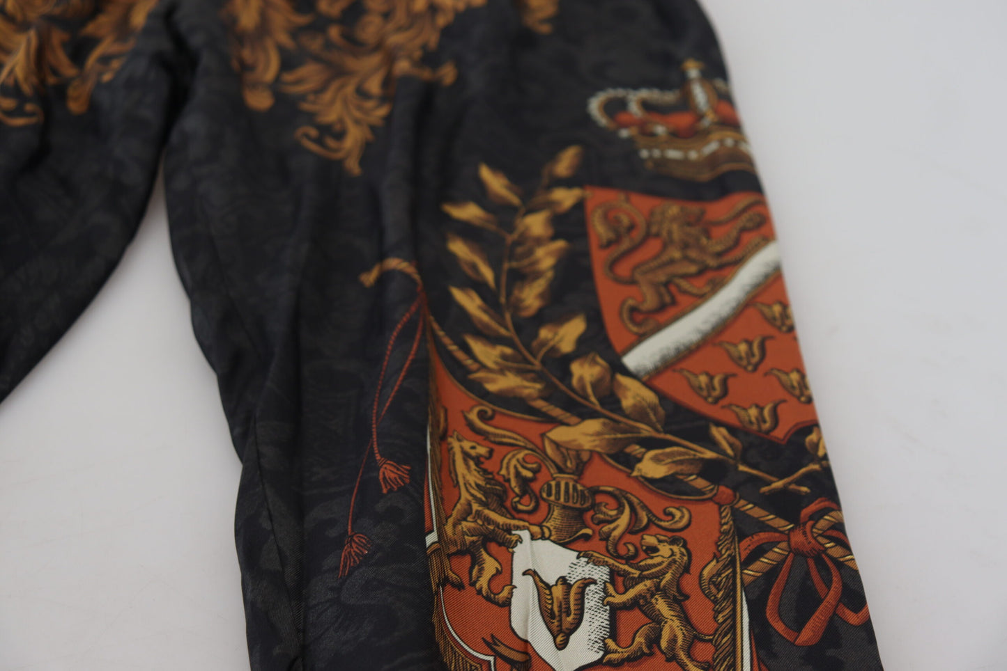 Pantalones deportivos Dolce & Gabbana de seda gris con corona barroca