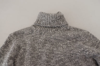 Suéter de cuello alto de punto de lana gris de Dolce & Gabbana