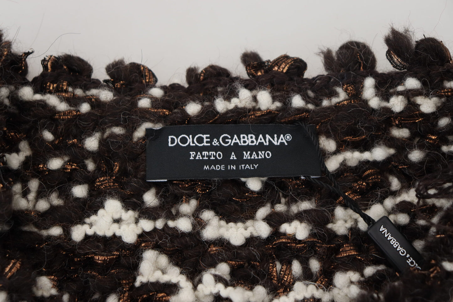 Suéter de lana marrón tejido a mano Dolce & Gabbana
