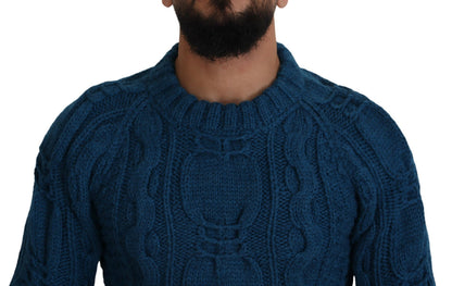 Suéter Dolce & Gabbana azul de lana y alpaca tejido