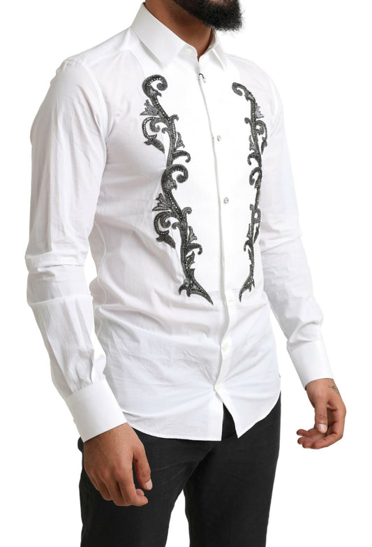 Camisa esmoquin barroca blanca entallada Dolce & Gabbana