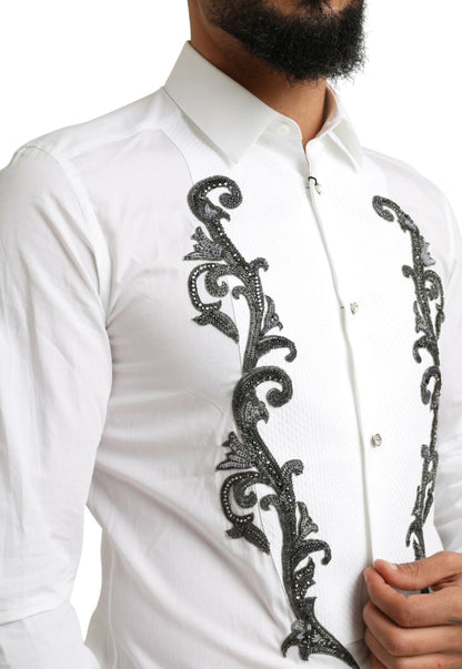 Camisa esmoquin barroca blanca entallada Dolce & Gabbana