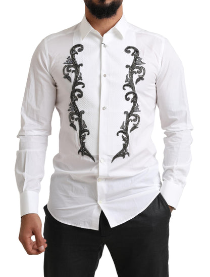 Camisa esmoquin barroca blanca entallada Dolce & Gabbana