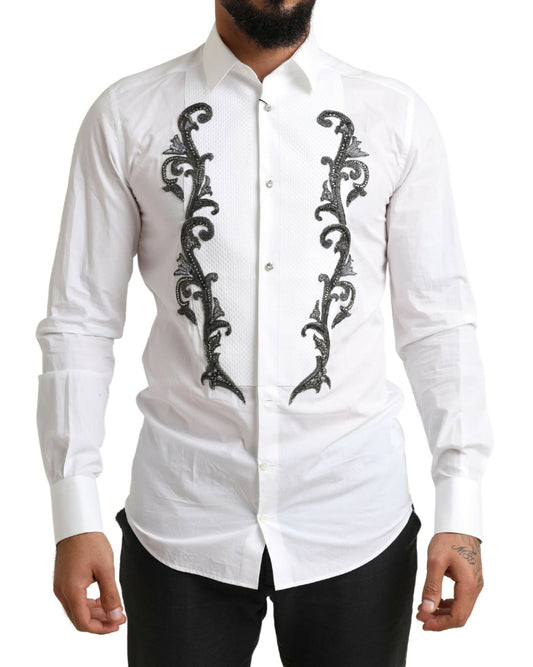 Camisa esmoquin barroca blanca entallada Dolce & Gabbana