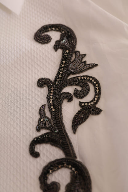 Camisa esmoquin barroca blanca entallada Dolce & Gabbana