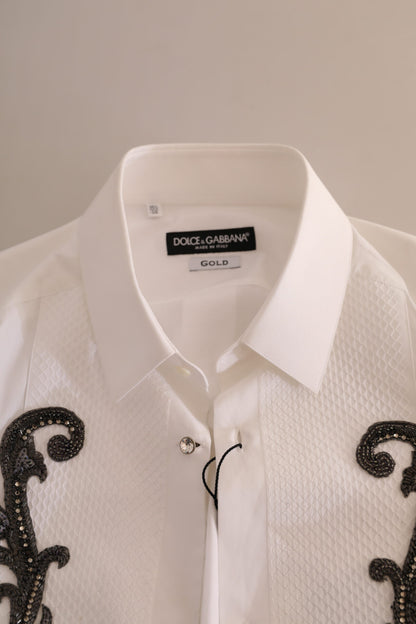 Camisa esmoquin barroca blanca entallada Dolce & Gabbana