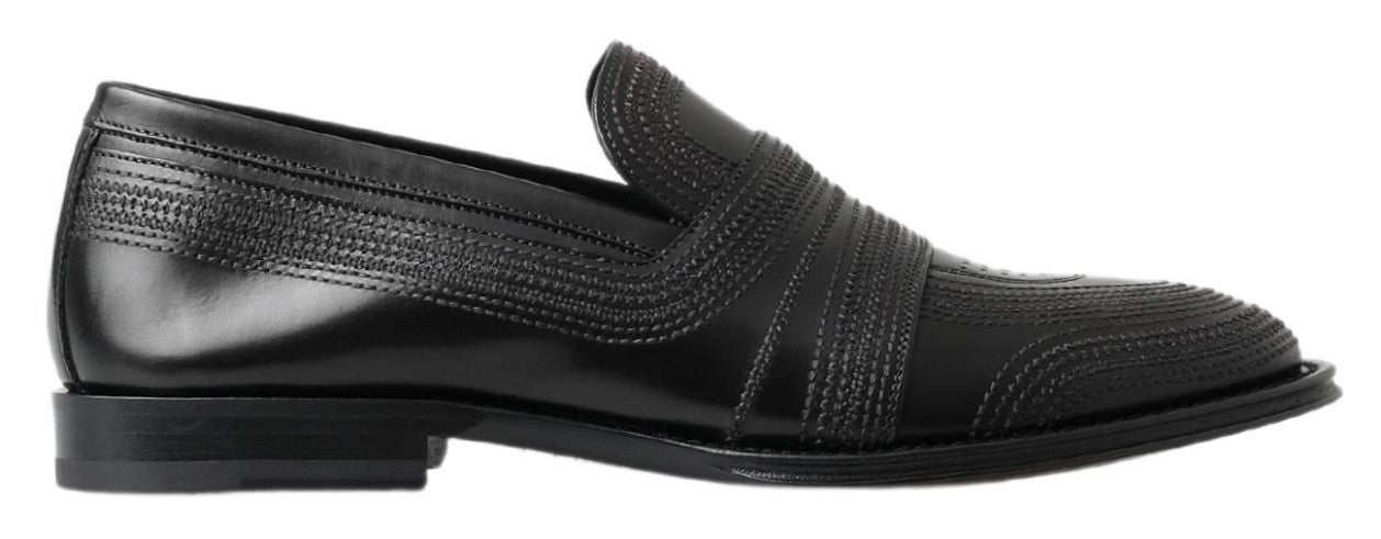 Mocasines Dolce & Gabbana de cuero negro con costuras
