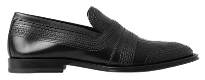 Mocasines Dolce & Gabbana de cuero negro con costuras