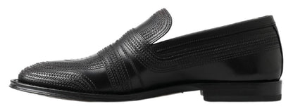 Mocasines Dolce & Gabbana de cuero negro con costuras