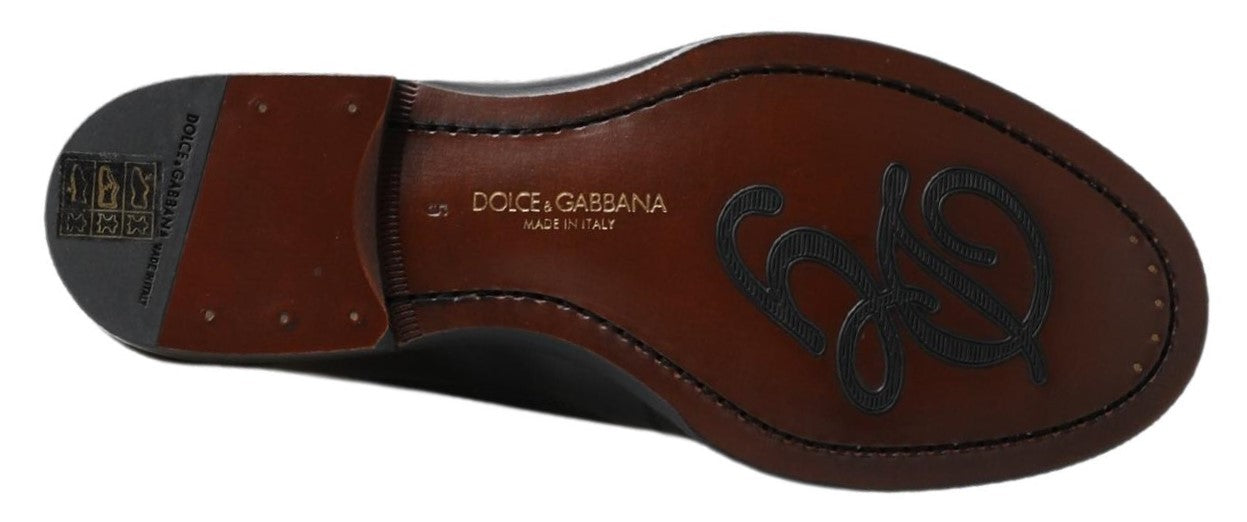 Mocasines Dolce & Gabbana de cuero negro con costuras