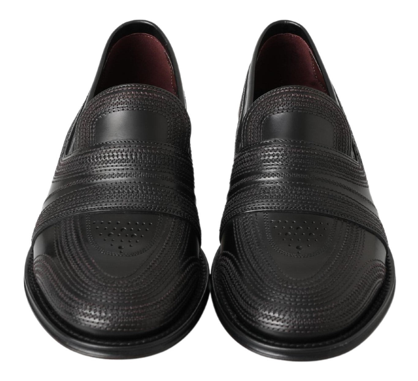 Mocasines Dolce & Gabbana de cuero negro con costuras