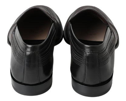 Mocasines Dolce & Gabbana de cuero negro con costuras