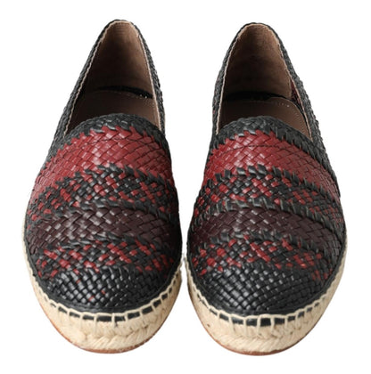 Alpargatas de Piel de Búfalo Negra Burdeos Dolce & Gabbana