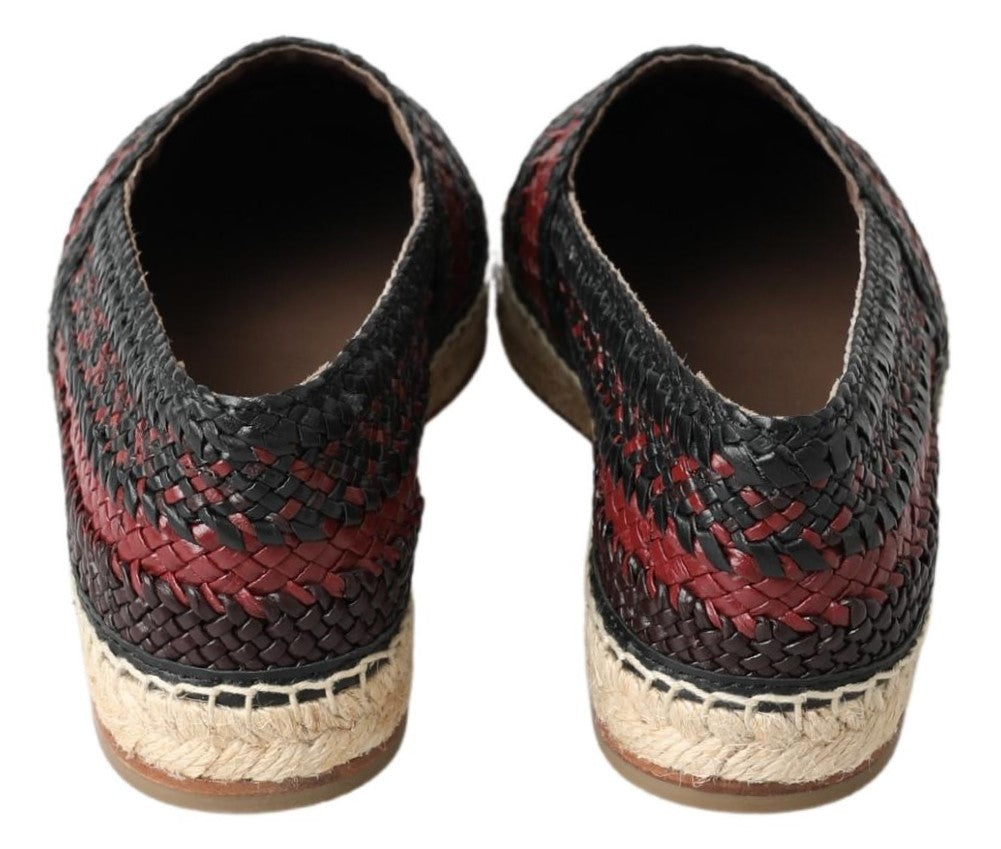 Alpargatas de Piel de Búfalo Negra Burdeos Dolce & Gabbana