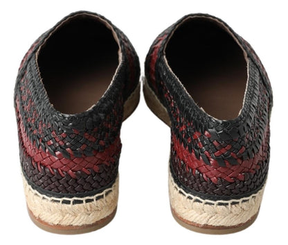 Alpargatas de Piel de Búfalo Negra Burdeos Dolce & Gabbana