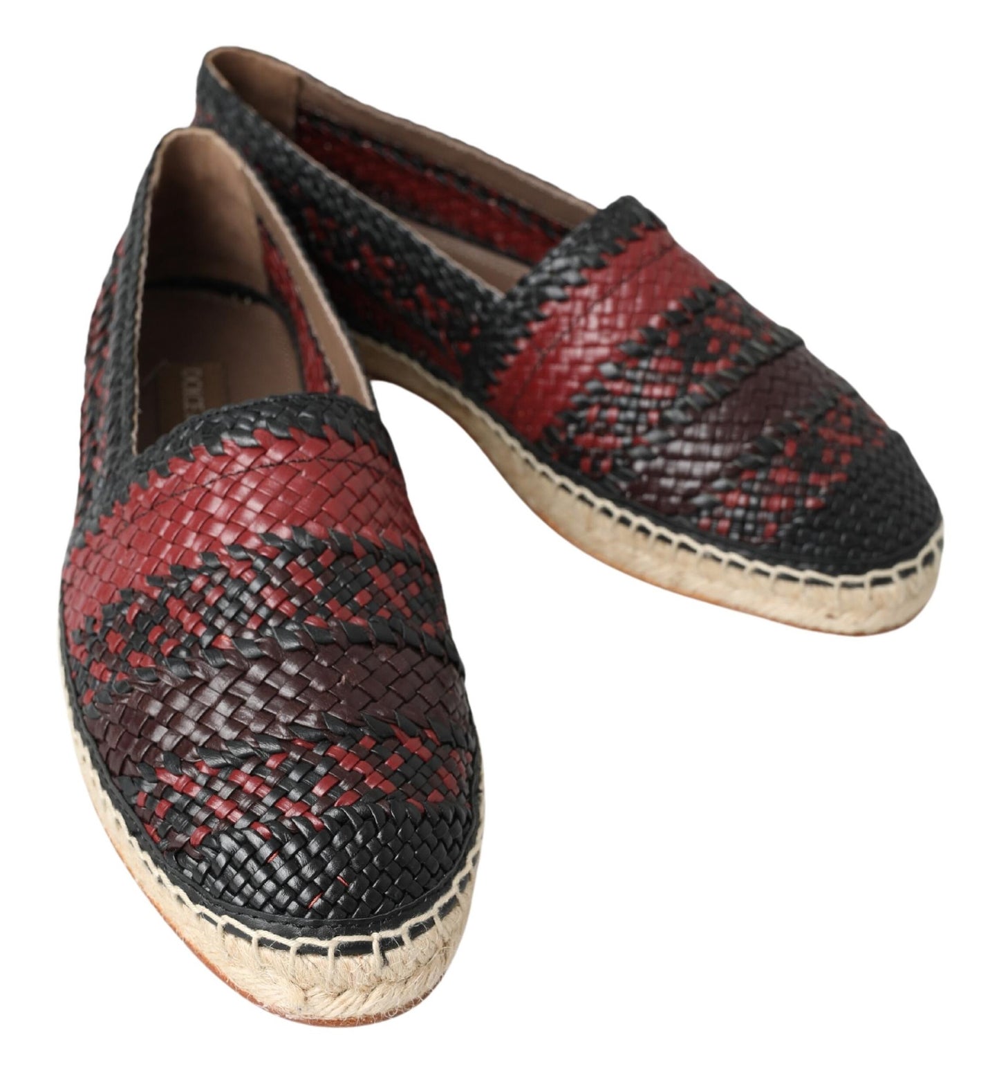 Alpargatas de Piel de Búfalo Negra Burdeos Dolce & Gabbana