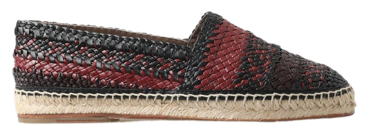 Alpargatas de Piel de Búfalo Negra Burdeos Dolce & Gabbana