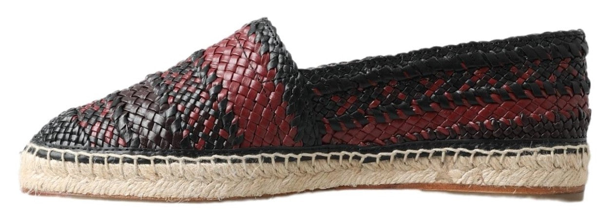 Alpargatas de Piel de Búfalo Negra Burdeos Dolce & Gabbana