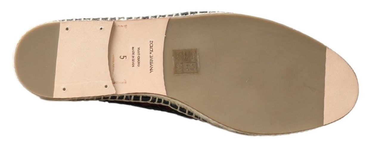 Alpargatas de Piel de Búfalo Negra Burdeos Dolce & Gabbana