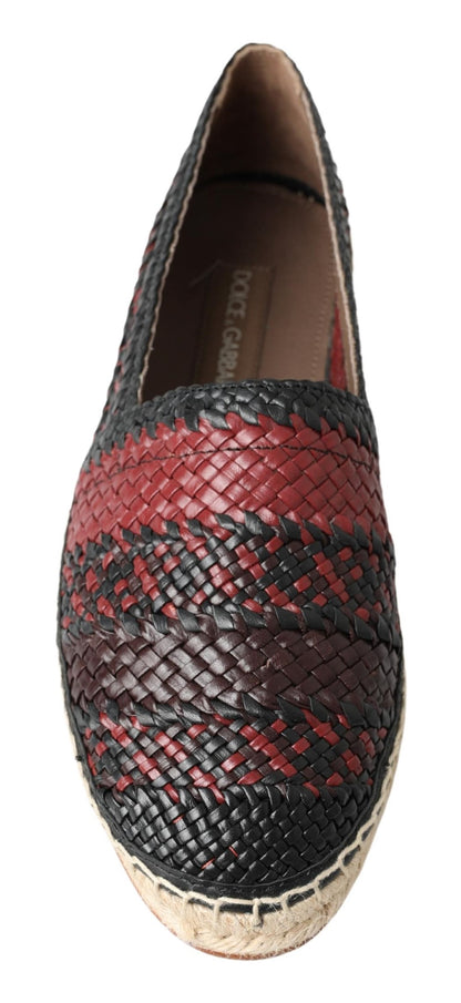 Alpargatas de Piel de Búfalo Negra Burdeos Dolce & Gabbana