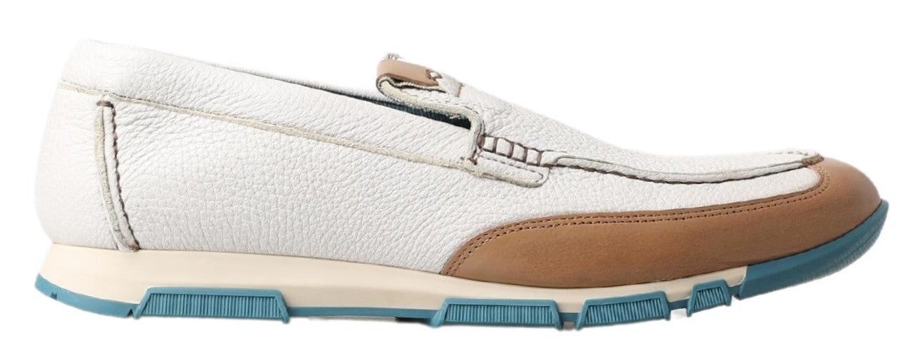 Zapatos Mocasines de Cuero Blanco Dolce & Gabbana