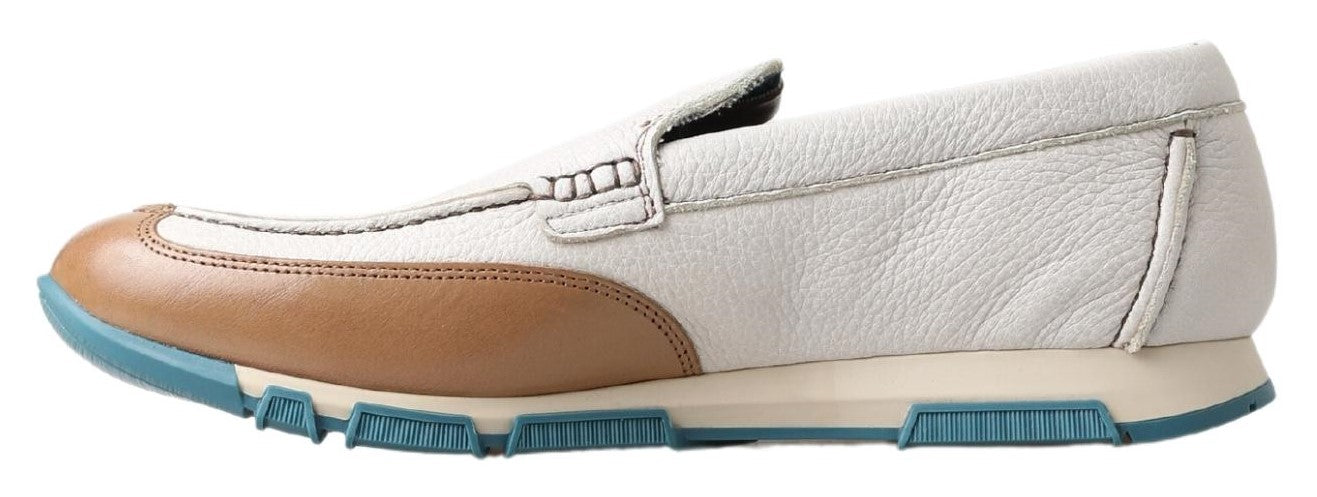 Zapatos Mocasines de Cuero Blanco Dolce & Gabbana