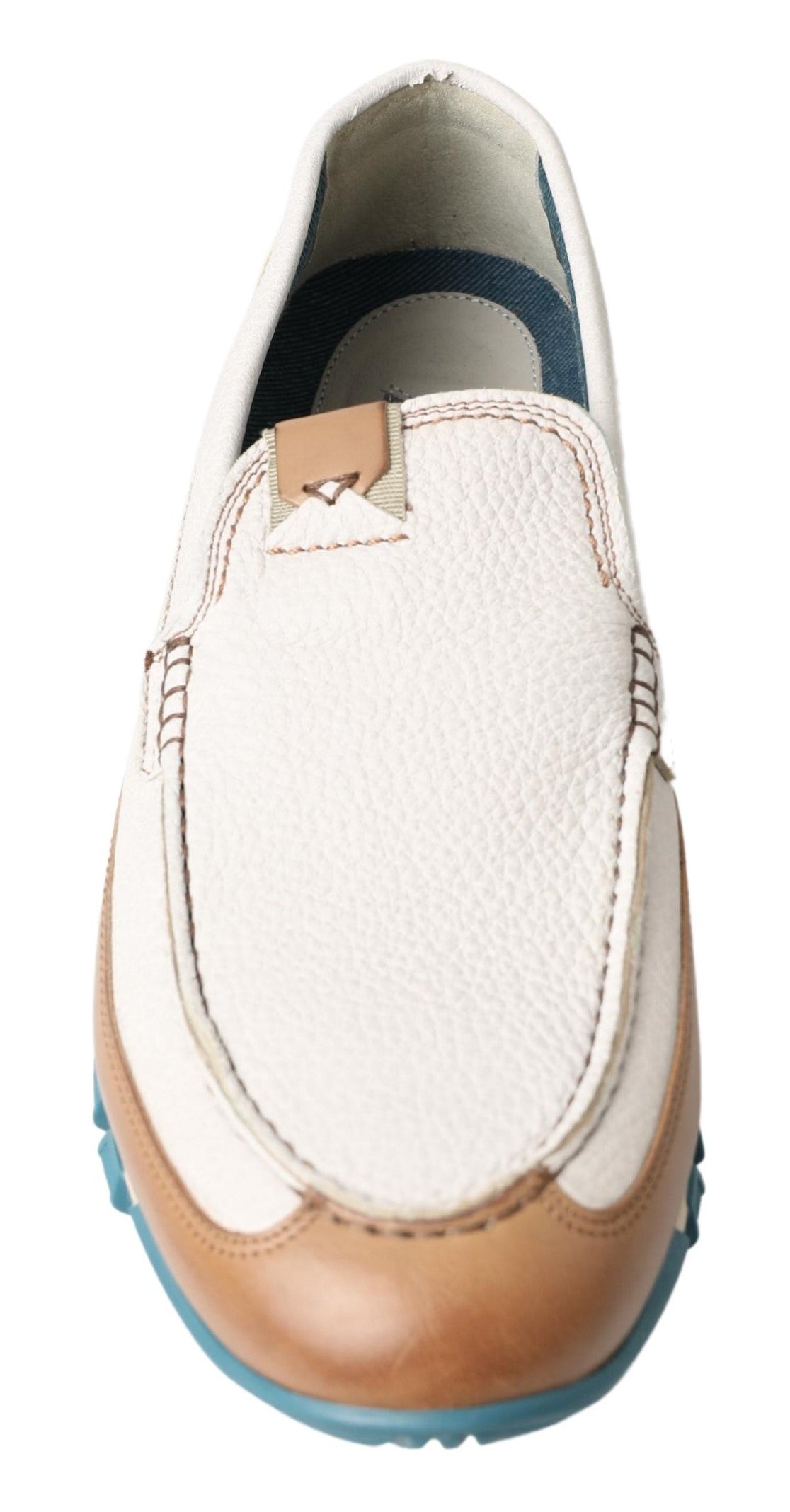 Zapatos Mocasines de Cuero Blanco Dolce & Gabbana