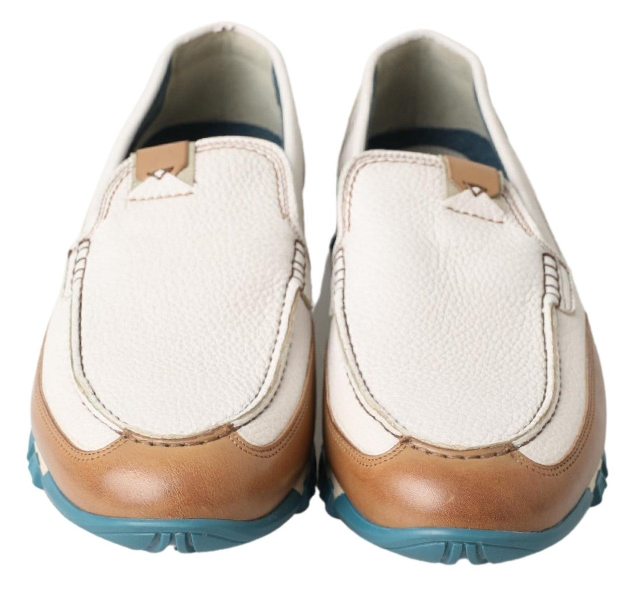 Zapatos Mocasines de Cuero Blanco Dolce & Gabbana