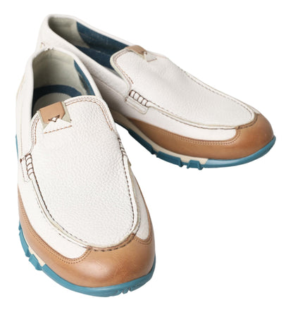 Zapatos Mocasines de Cuero Blanco Dolce & Gabbana
