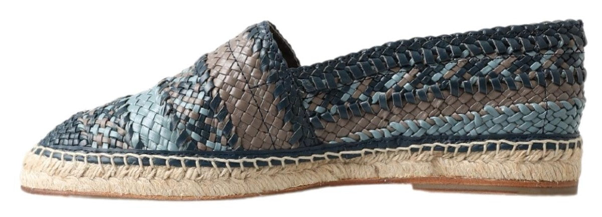 Zapatos Dolce & Gabbana de esparto de piel azul grisácea de búfalo