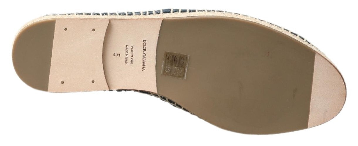 Zapatos Dolce & Gabbana de esparto de piel azul grisácea de búfalo