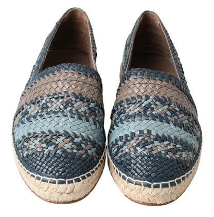 Zapatos Dolce & Gabbana de esparto de piel azul grisácea de búfalo