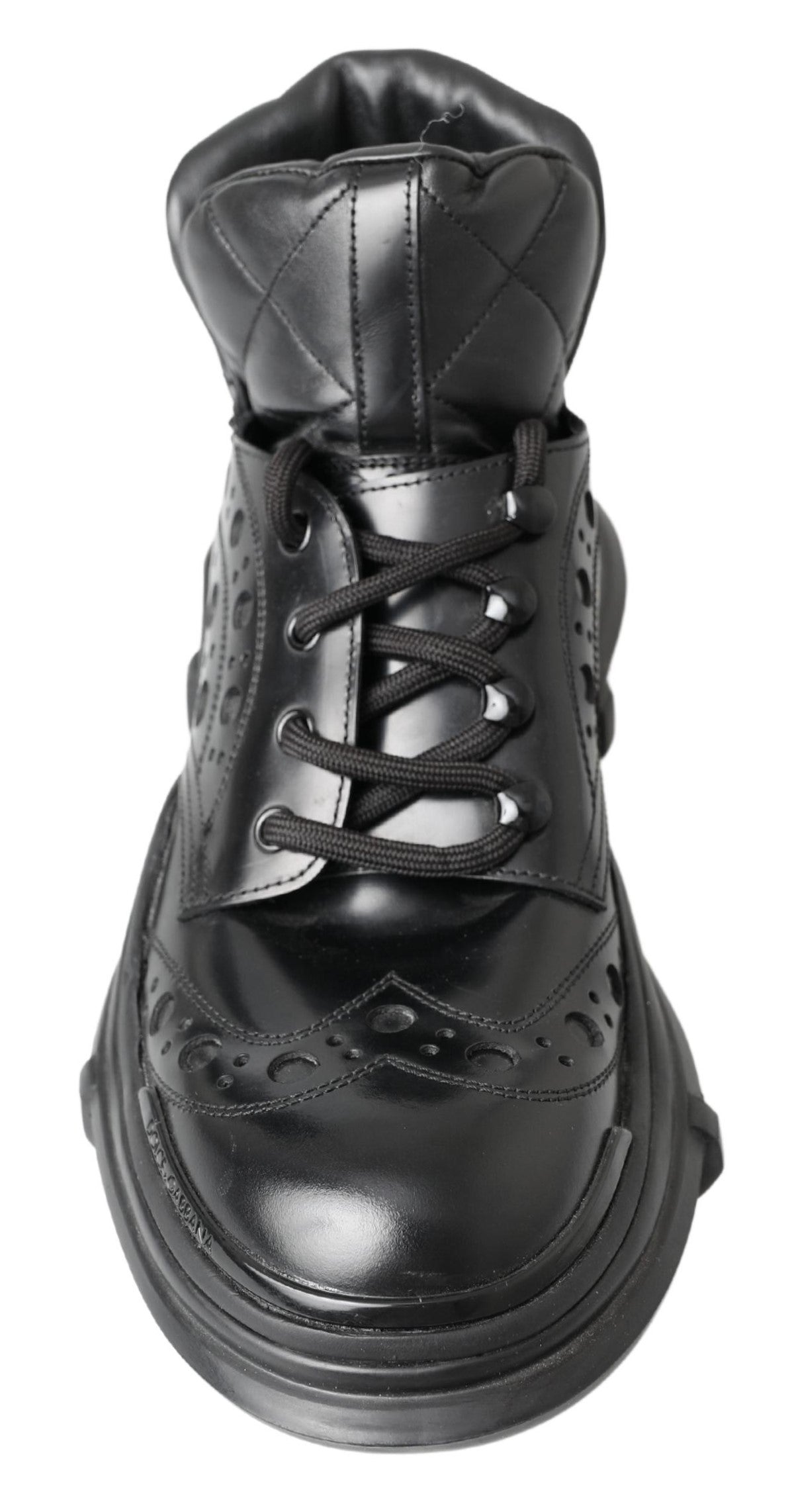 Botines casuales de cuero negro Dolce & Gabbana