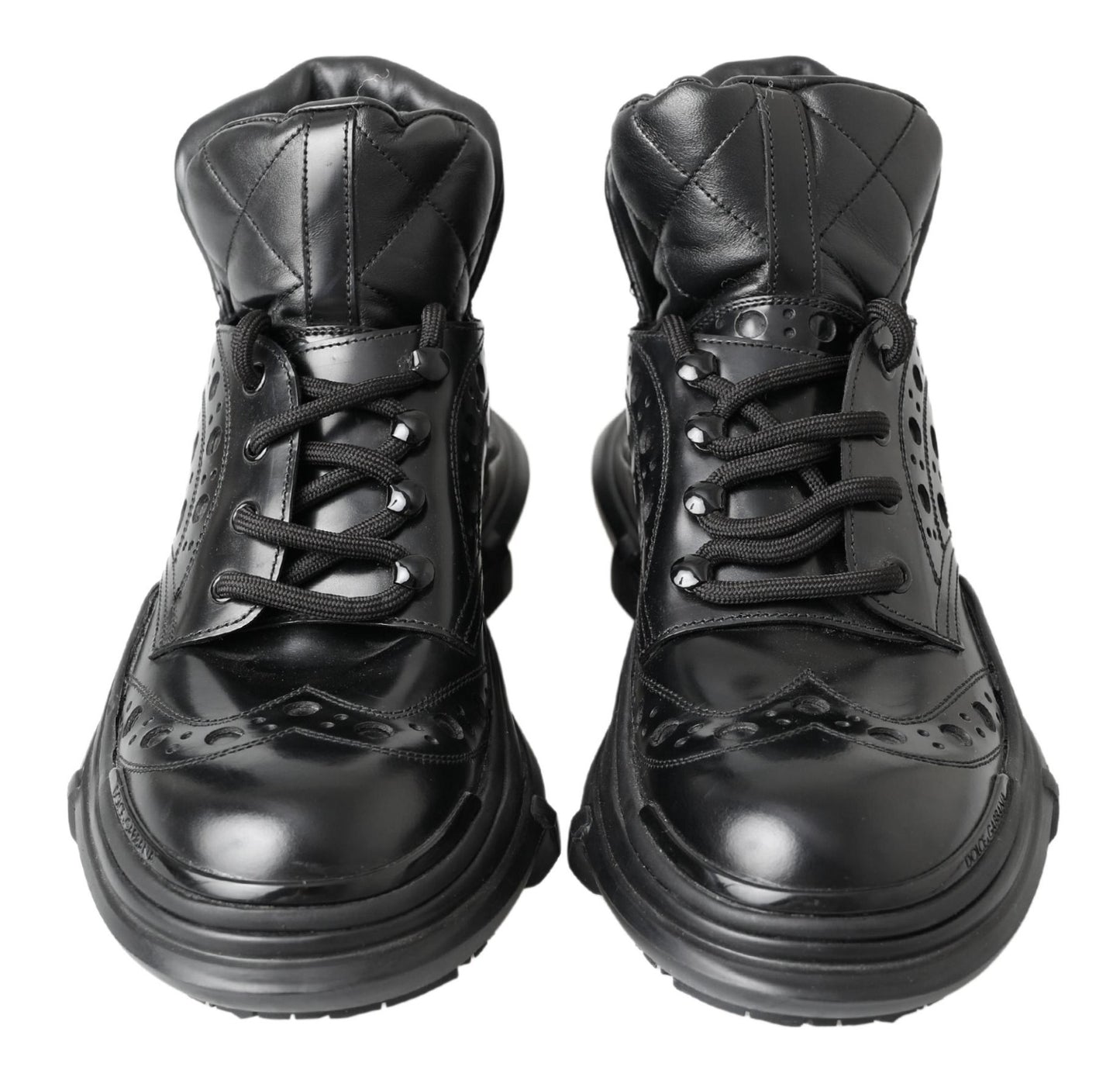 Botines casuales de cuero negro Dolce & Gabbana