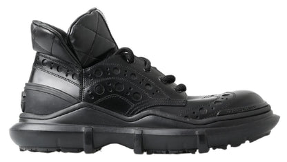 Botines casuales de cuero negro Dolce & Gabbana
