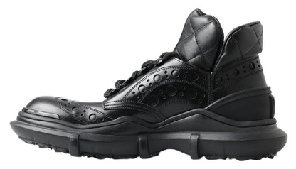 Botines casuales de cuero negro Dolce & Gabbana