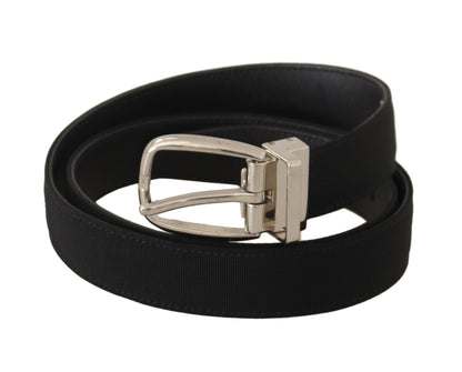 Cinturón Dolce & Gabbana Piel de Becerro Negra Hebilla de Metal Tono Plateado