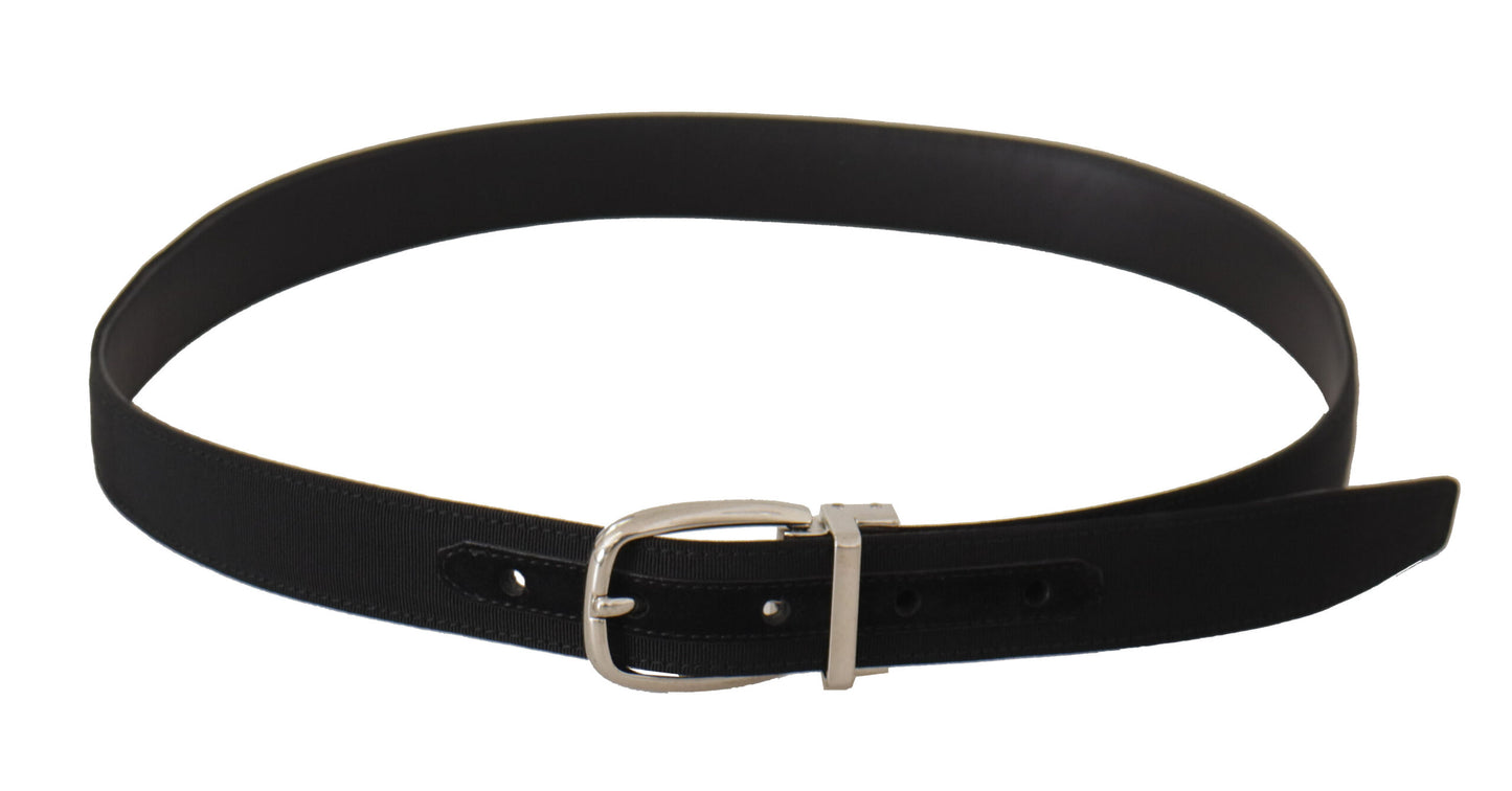 Cinturón Dolce & Gabbana Piel de Becerro Negra Hebilla de Metal Tono Plateado