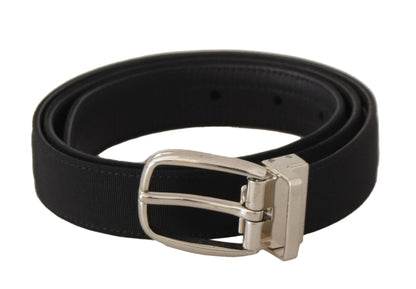 Cinturón Dolce & Gabbana Piel de Becerro Negra Hebilla de Metal Tono Plateado