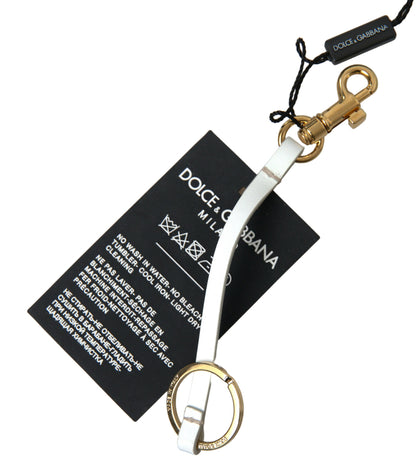 Llavero Dolce & Gabbana de Silicona Negra con Logo DG y Latón Dorado