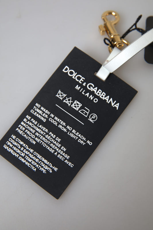 Llavero Dolce & Gabbana de Silicona Negra con Logo DG y Latón Dorado
