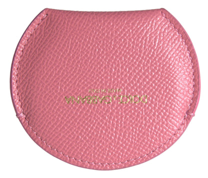 Porta Espejo de Mano Dolce & Gabbana de Piel de Becerro Rosa con Estampado de Logotipo Redondo