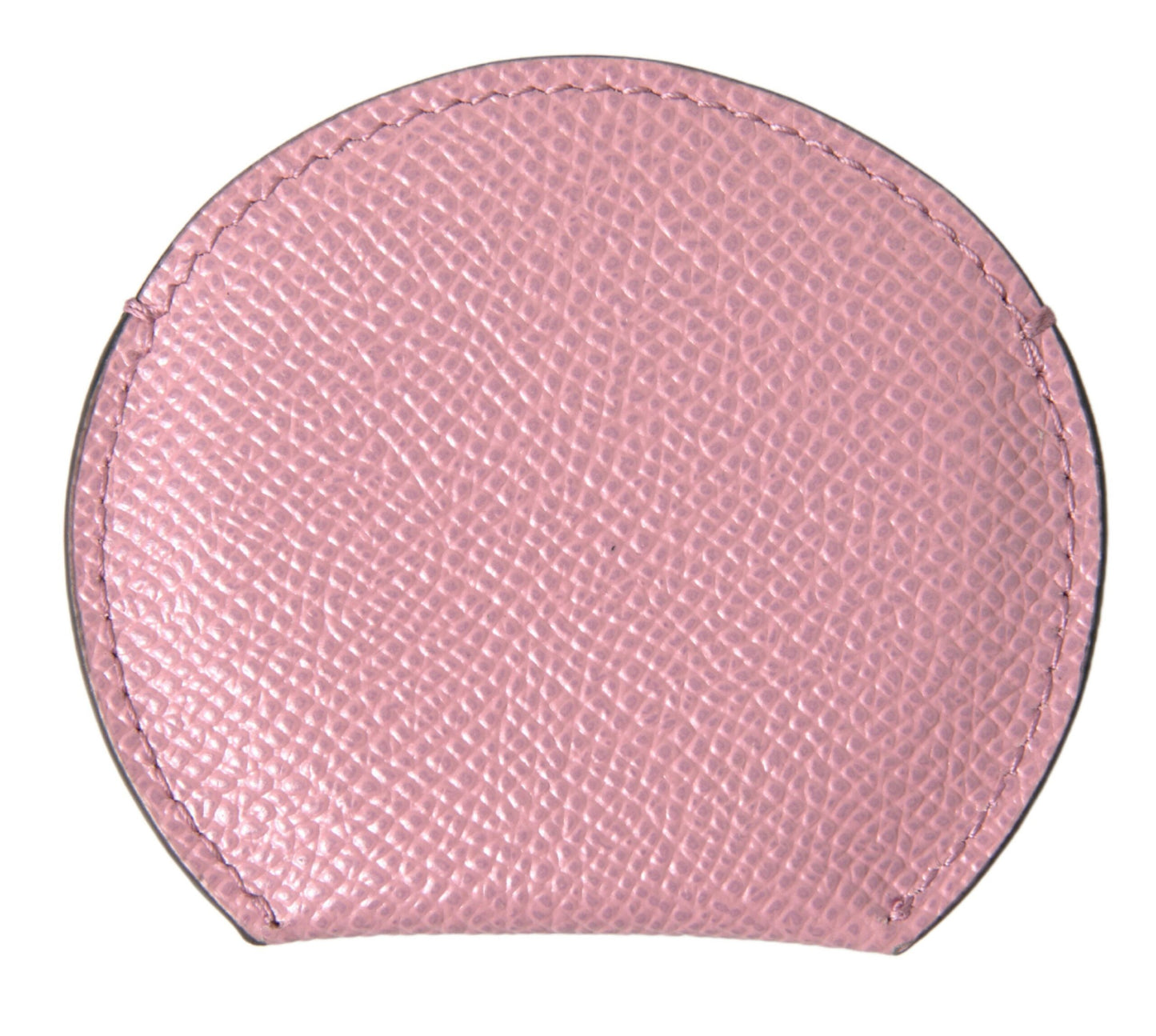 Porta Espejo de Mano Dolce & Gabbana de Piel de Becerro Rosa con Estampado de Logotipo Redondo