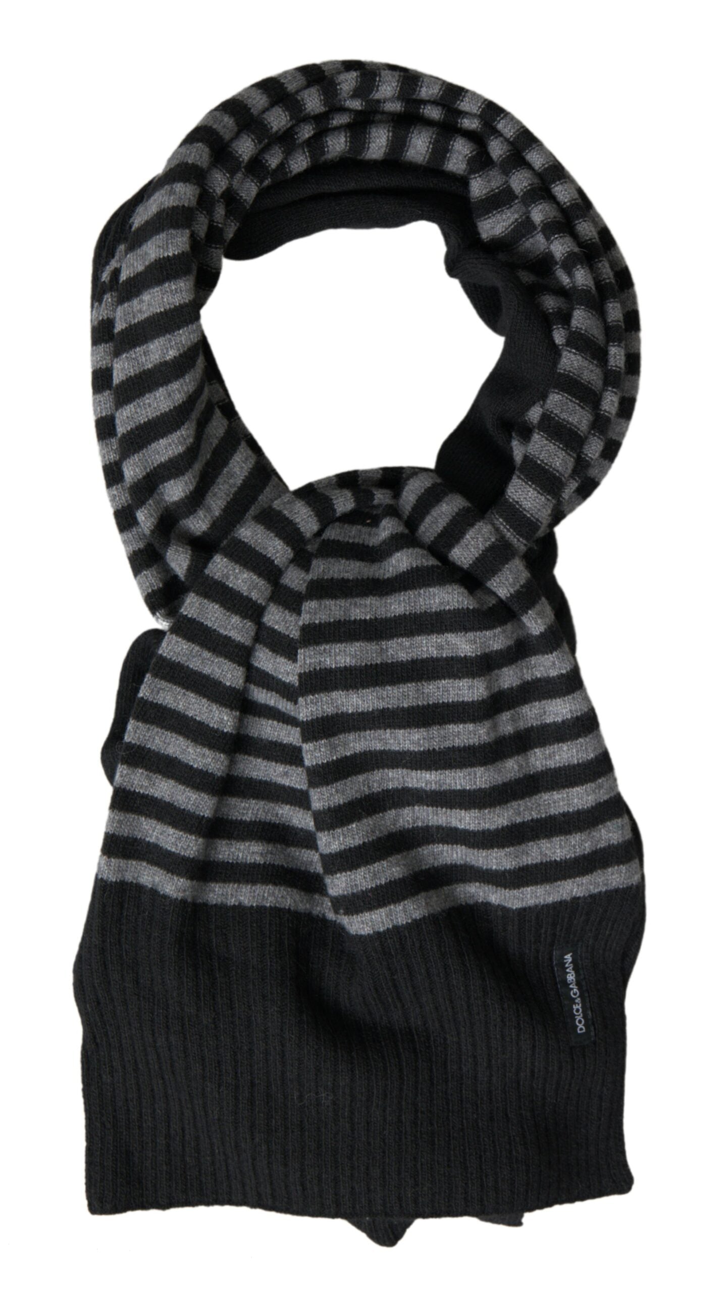 Foulard/Pañuelo/Bufanda de lana Dolce & Gabbana a rayas negras y grises