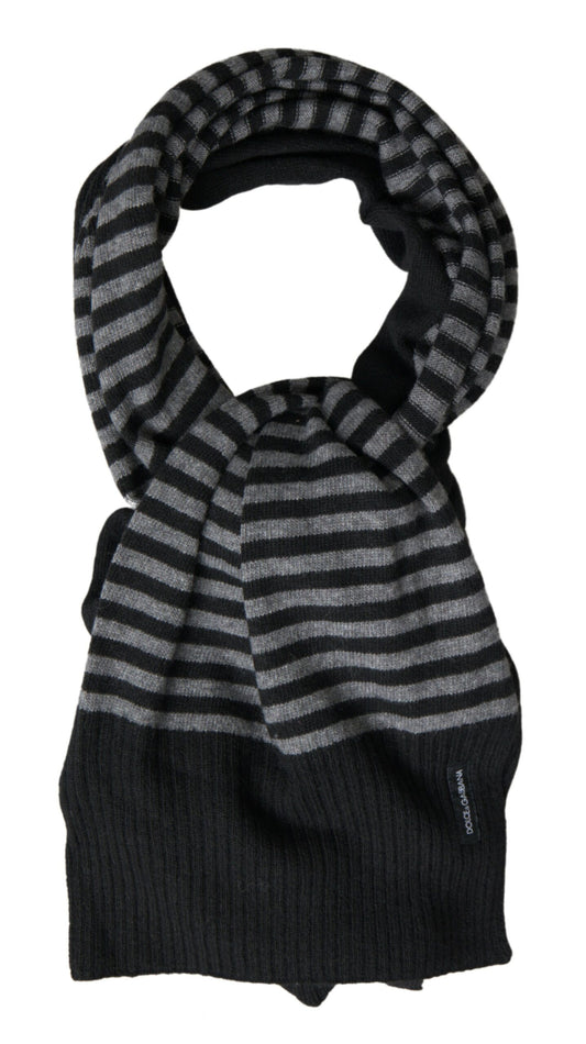 Foulard/Pañuelo/Bufanda de lana Dolce & Gabbana a rayas negras y grises