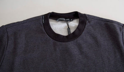 Suéter Dolce & Gabbana de algodón gris oscuro con cuello redondo