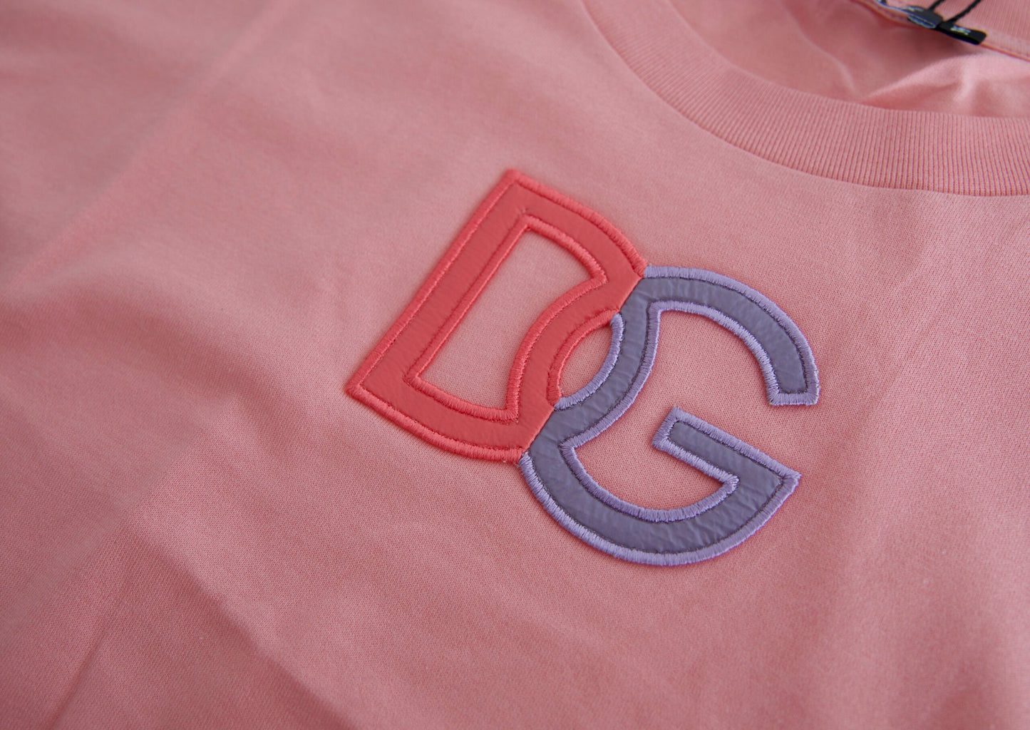 Camiseta de tirantes Dolce & Gabbana de algodón rosa con logo DG y cuello redondo